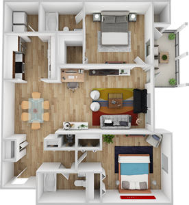 Two Bedroom / Two Bath - 1,083 Sq. Ft.*